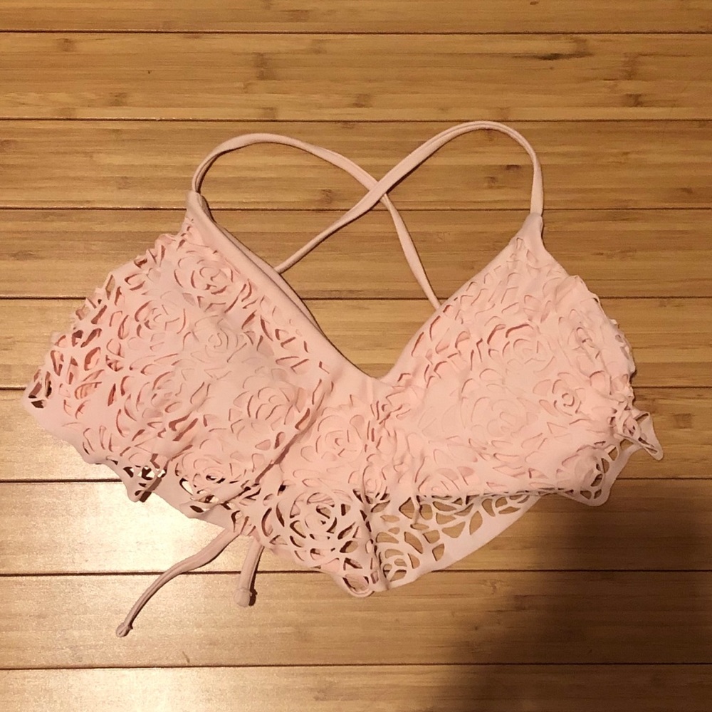 Xhilaration Blush Pink Laser Cut Bikini Top